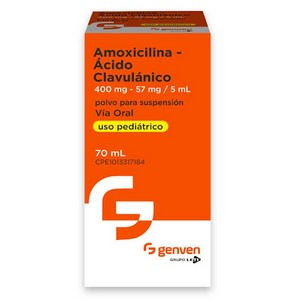 Amoxicilina - Acido Clavulánico 400 mg  / 57 mL Genven